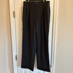 Black pin striped, Cuffed bottom Men’s dress pants